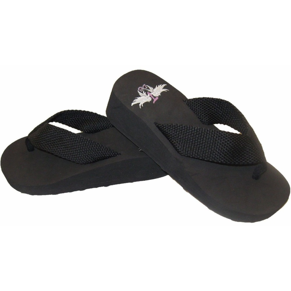 Trendy Design's Black Flip Flops Wedge Low Heel